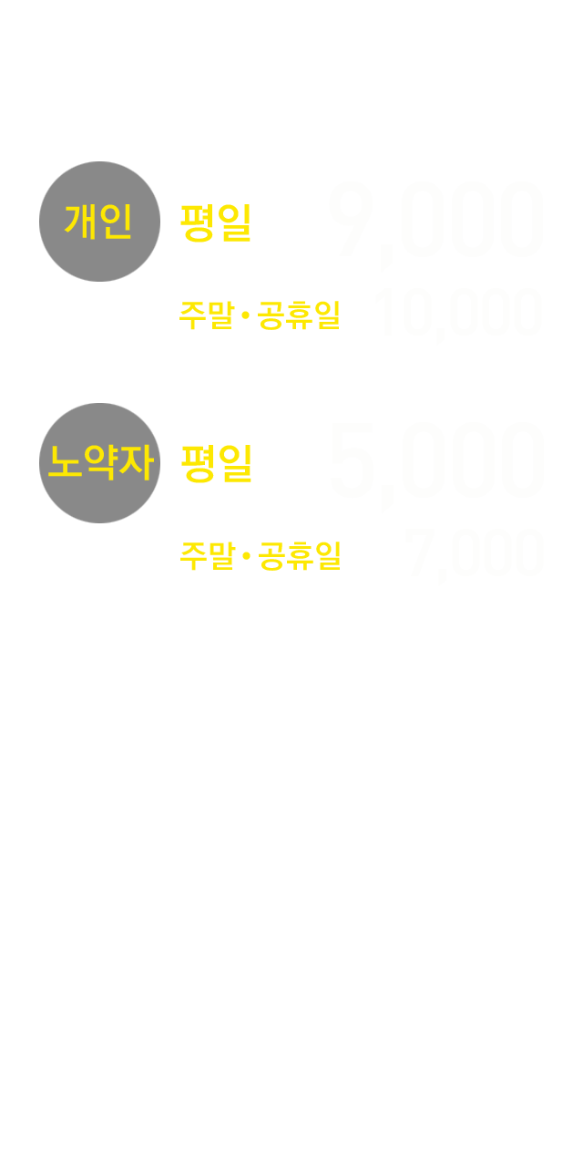 꼬마기차 운행요금(1인당)